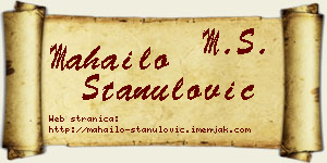 Mahailo Stanulović vizit kartica